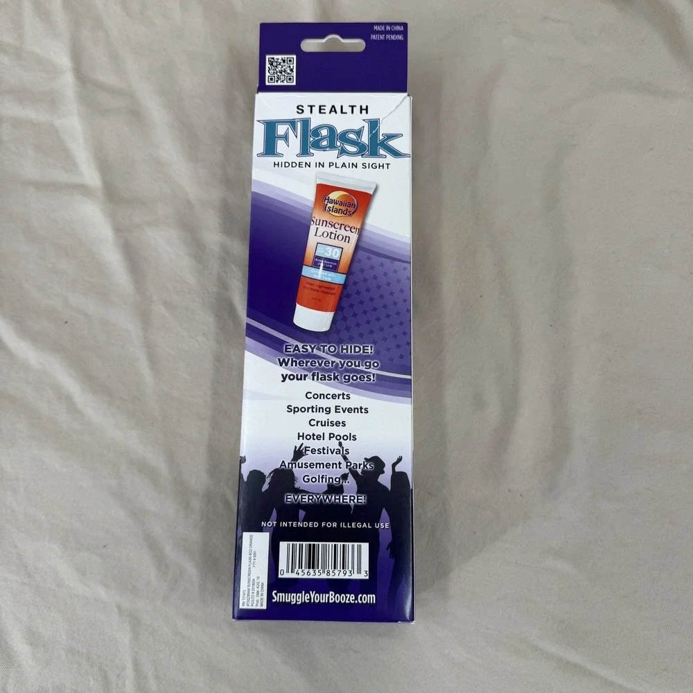 Smuggle Your Booze Fake Sunscreen Bottle 10oz Hidden Flask‎ With Funnel